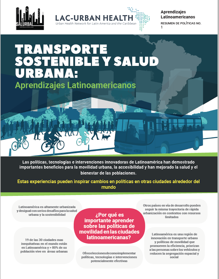 Photo of the cover page of the sustainable transport policy brief 